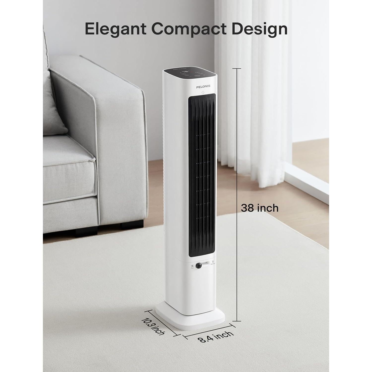 PELONIS Ventilador y Calefactor Torre 2 en 1 Blanco