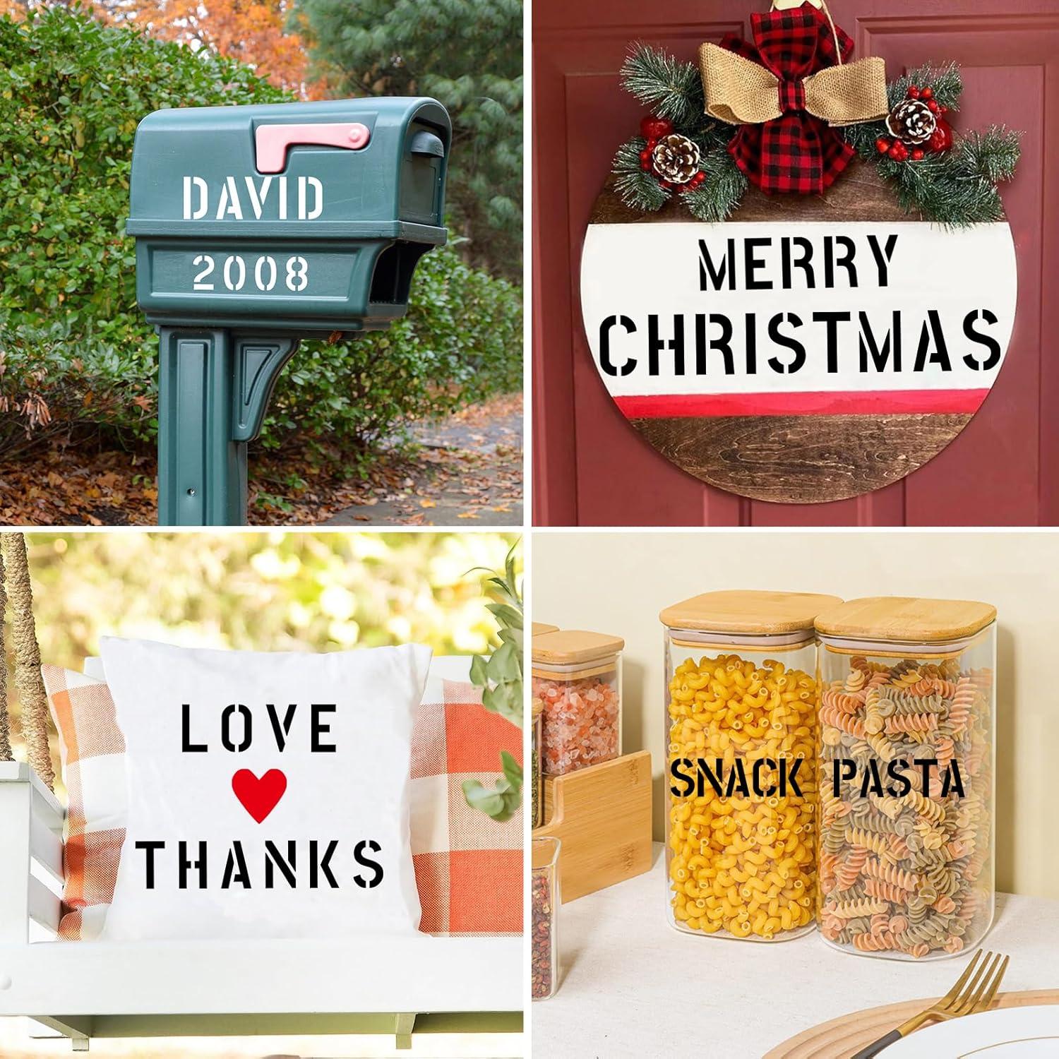 Plantillas Reutilizables de Letras y Números 2.54 cm - 68 Piezas