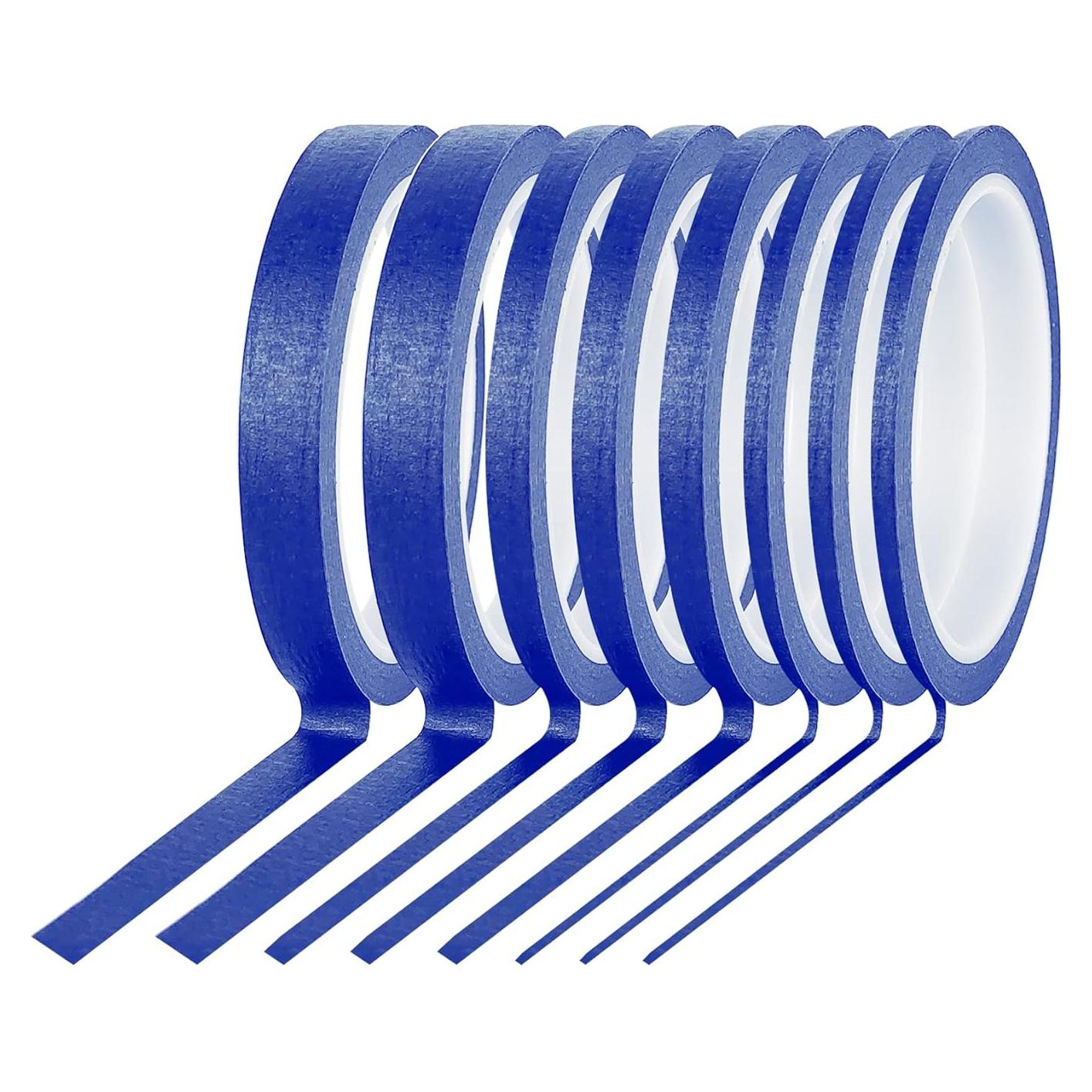 Cinta de Pintor EDSRDRUS 8 Rollos 1/8, 1/4, 1/2 Pulgadas