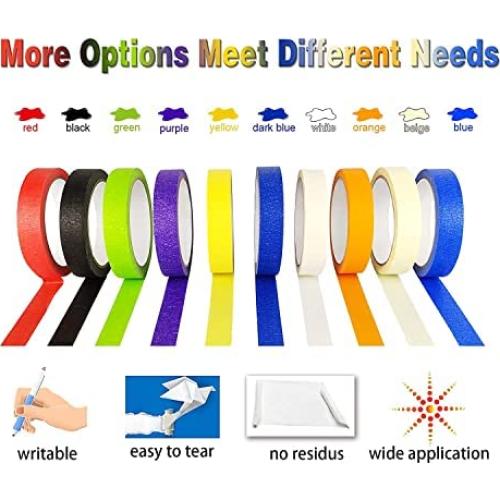 Cinta de Pintor EDSRDRUS 8 Rollos 1/8, 1/4, 1/2 Pulgadas