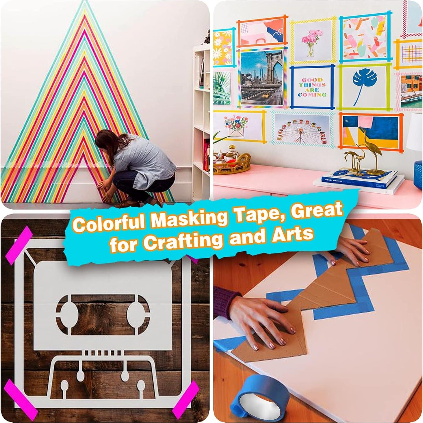 Cinta de Pintor EDSRDRUS 8 Rollos 1/8, 1/4, 1/2 Pulgadas