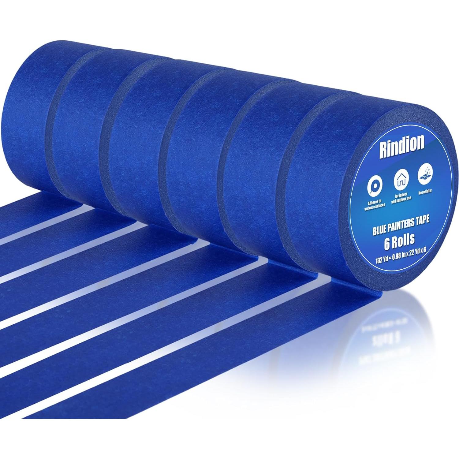 Cinta de Pintor Azul Rindion 6 Rollos 2.5 cm x 20.1 m