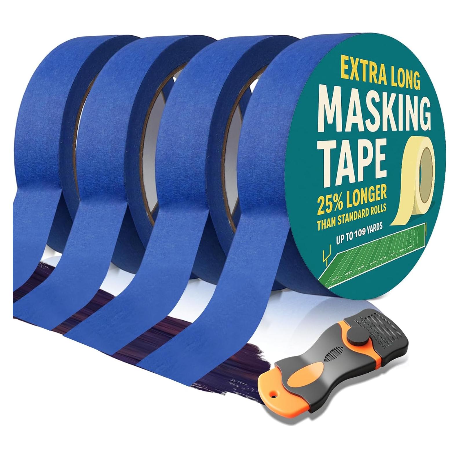 Cinta de Pintor Azul 2.54 cm con Raspadora Sin Residuo