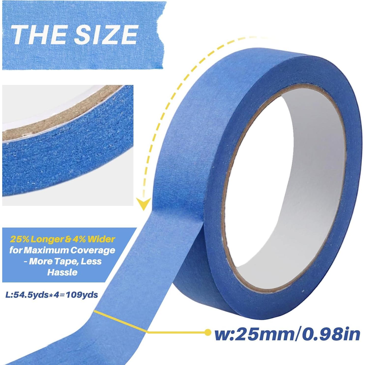 Cinta de Pintor Azul 2.54 cm con Raspadora Sin Residuo