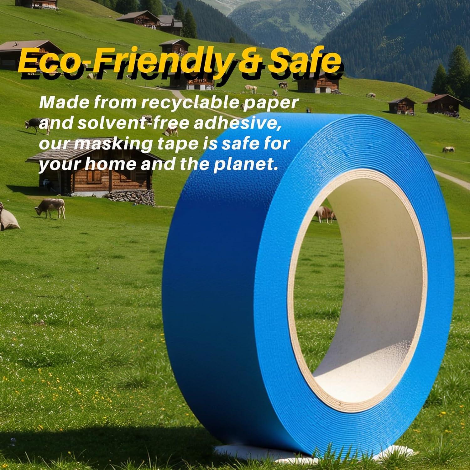 Cinta de Pintor Azul 2.54 cm con Raspadora Sin Residuo