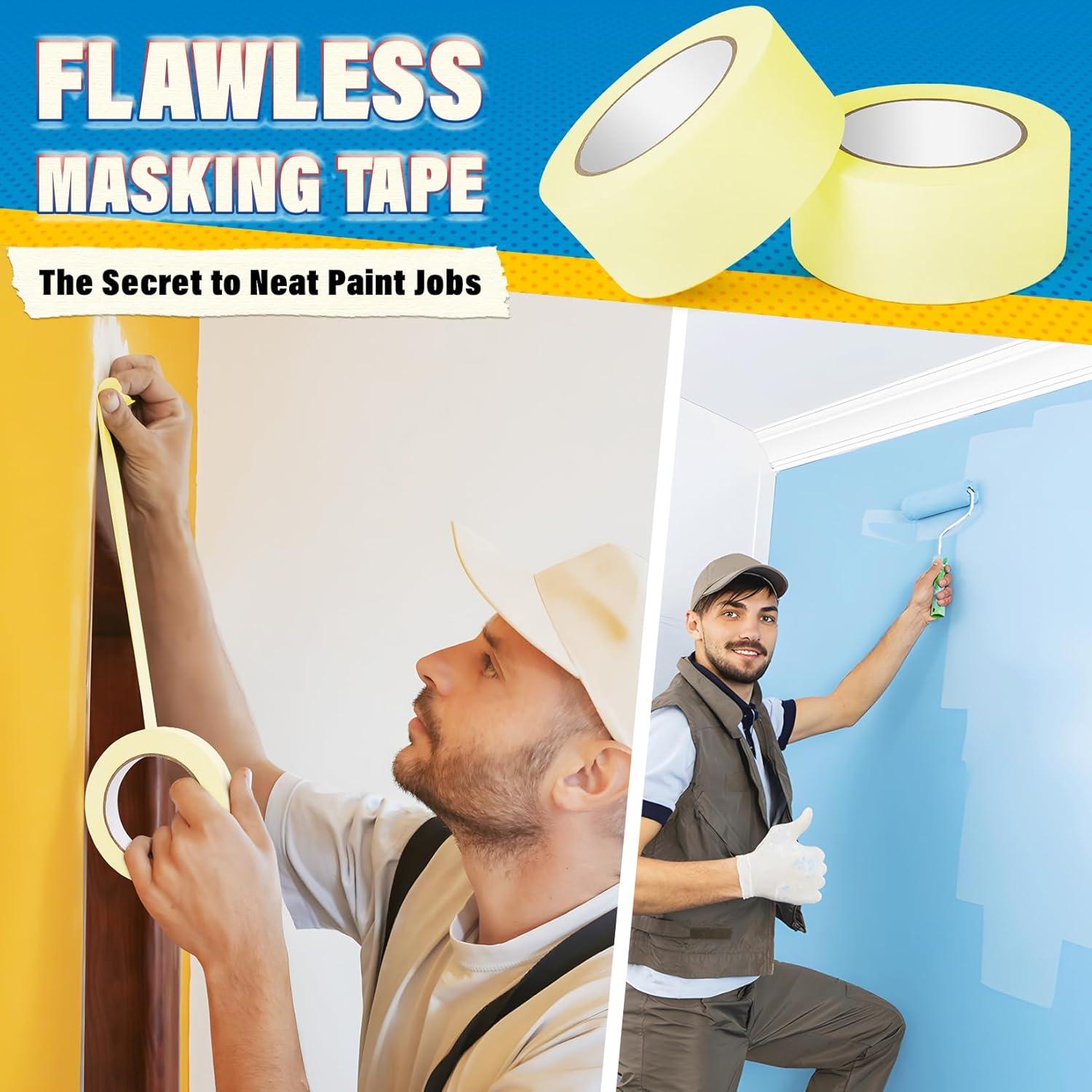 Cinta de Enmascarar DIYSELF 3 Rollos 5cm x 55m Removible