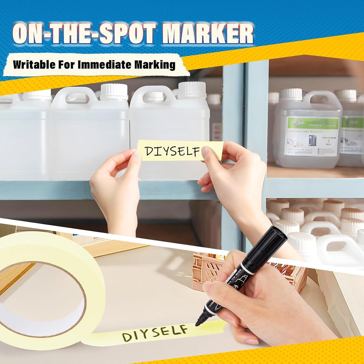 Cinta de Enmascarar DIYSELF 3 Rollos 5cm x 55m Removible