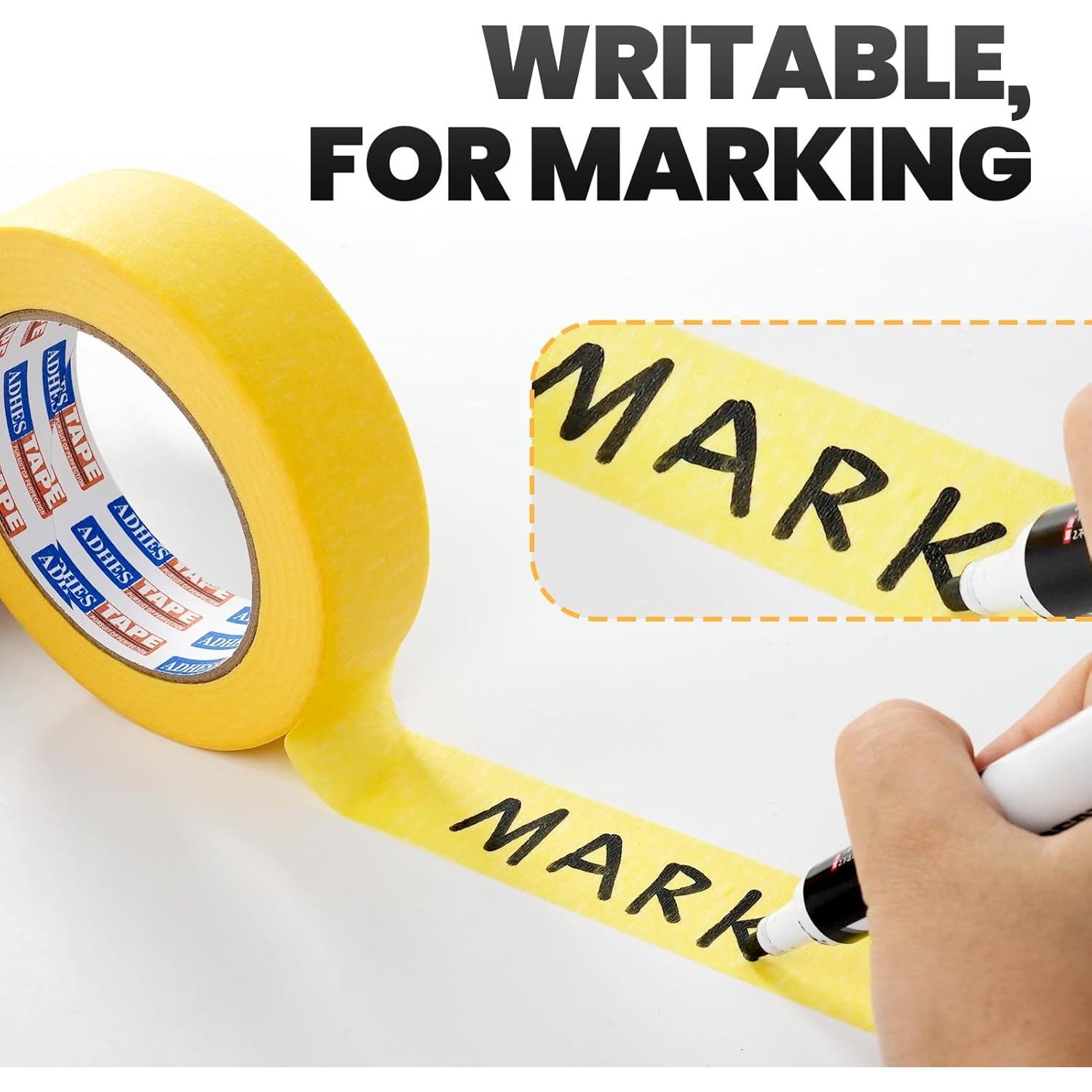 Cinta Adhesiva Amarilla para Pintores ADHES 1.2" x 50.29m - 6 Rollos