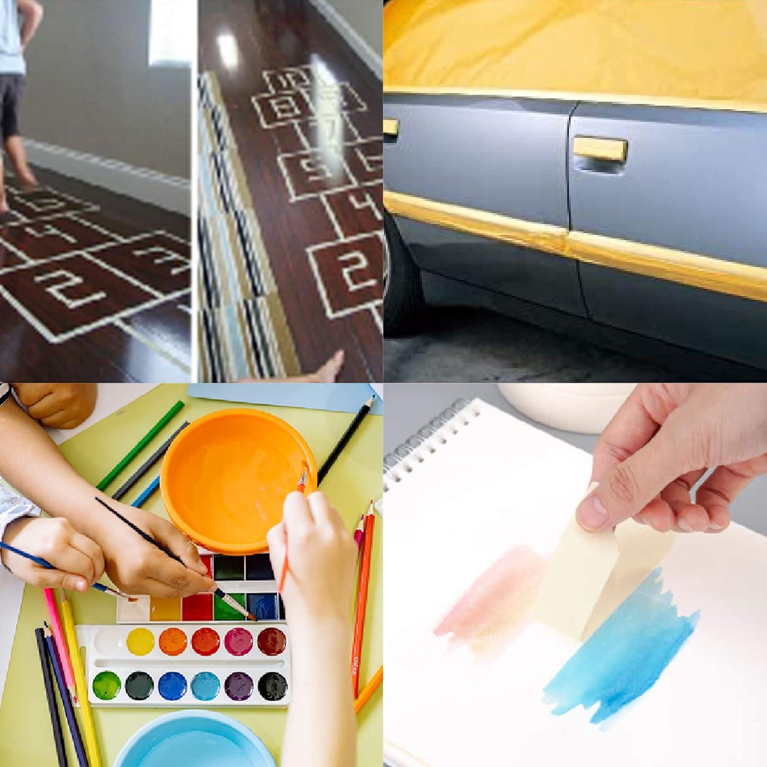 Cinta Adhesiva Amarilla para Pintores ADHES 1.2" x 50.29m - 6 Rollos