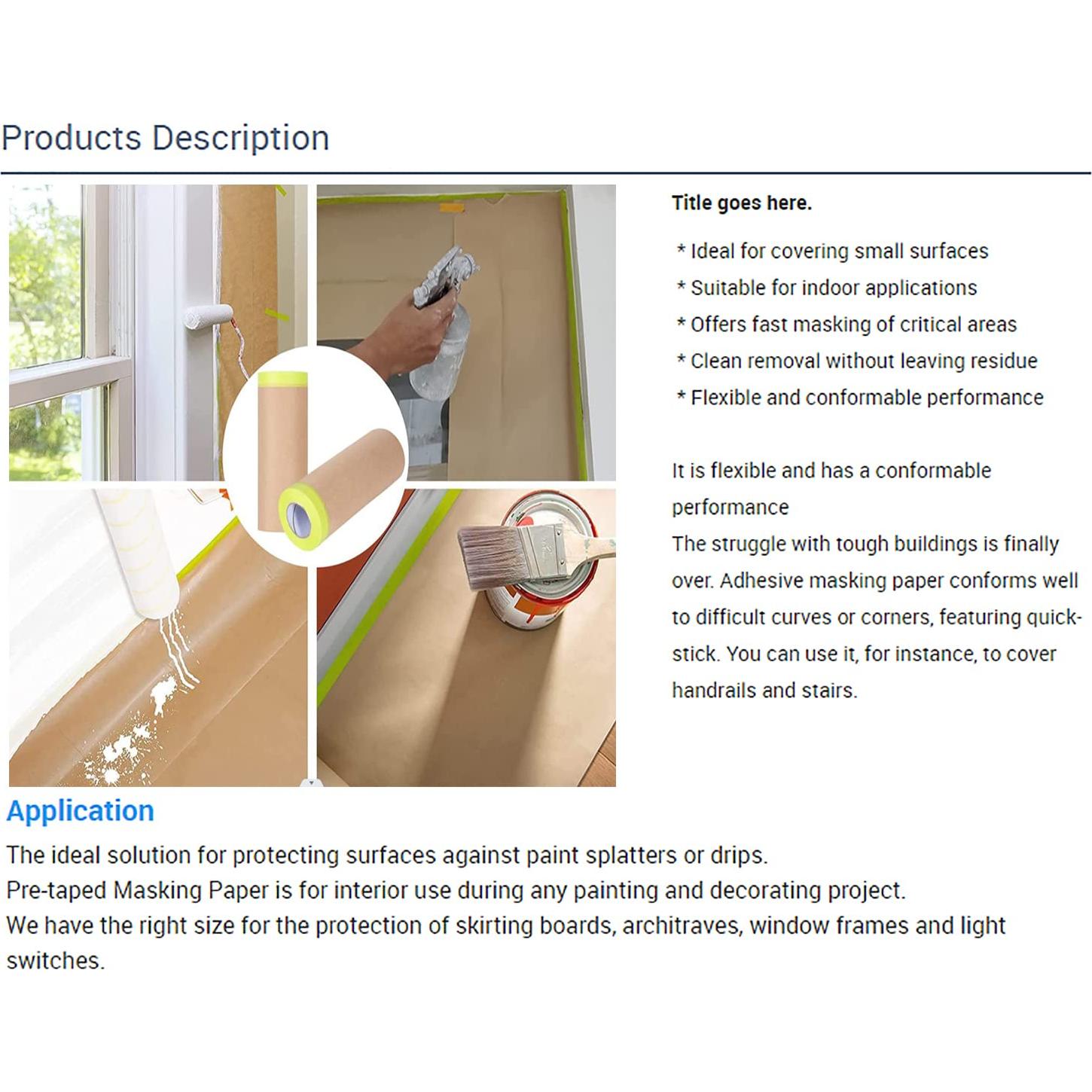 Cinta y Papel de Enmascarar x 2 Rollos x 15 m x 33 cm xianshengle