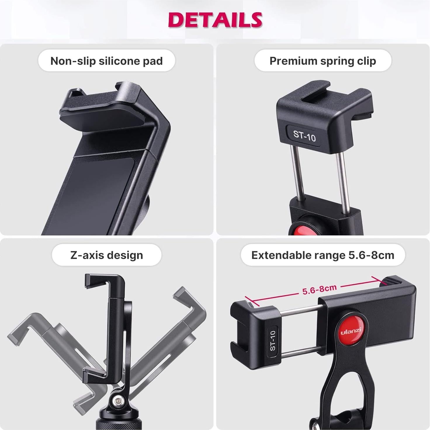 Soporte de Trípode ULANZI ST-10 para Teléfono Móvil 360°