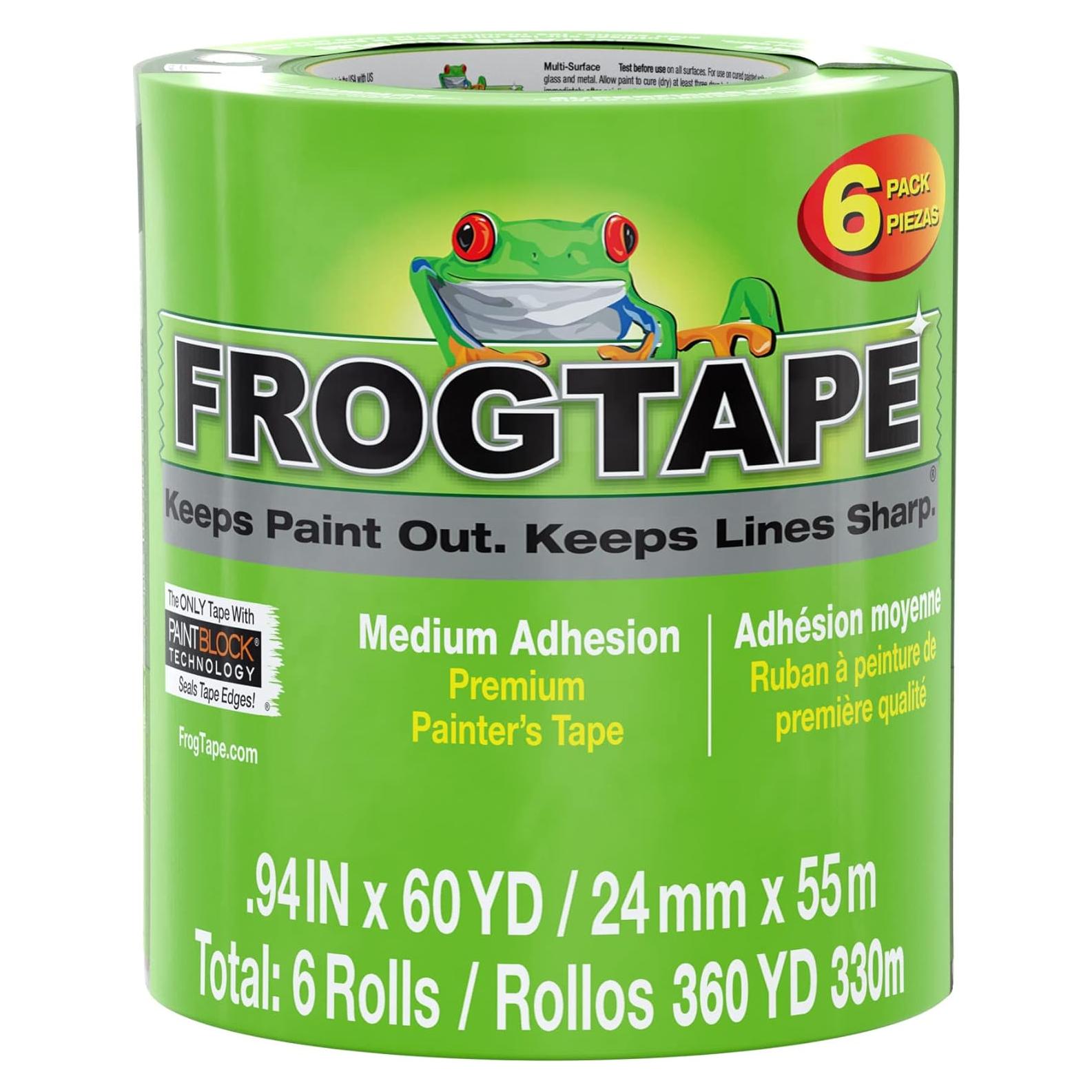 Cinta de Pintor FrogTape 6 Rollos 2.4cm x 54.86m Verde