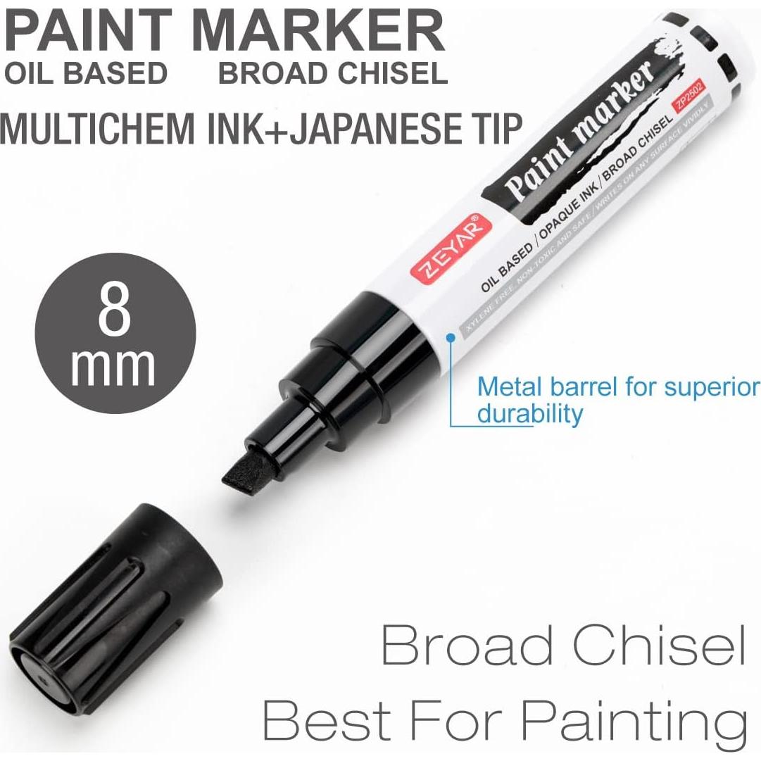 Marcadores de Pintura ZEYAR Jumbo Punta Cincel 3 Piezas