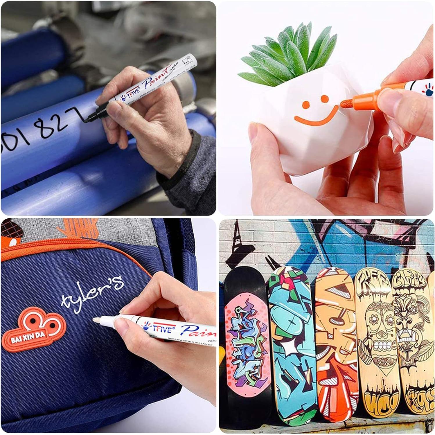 Marcador de Pintura Blanco TFIVE - Paquete de 5 Unidades