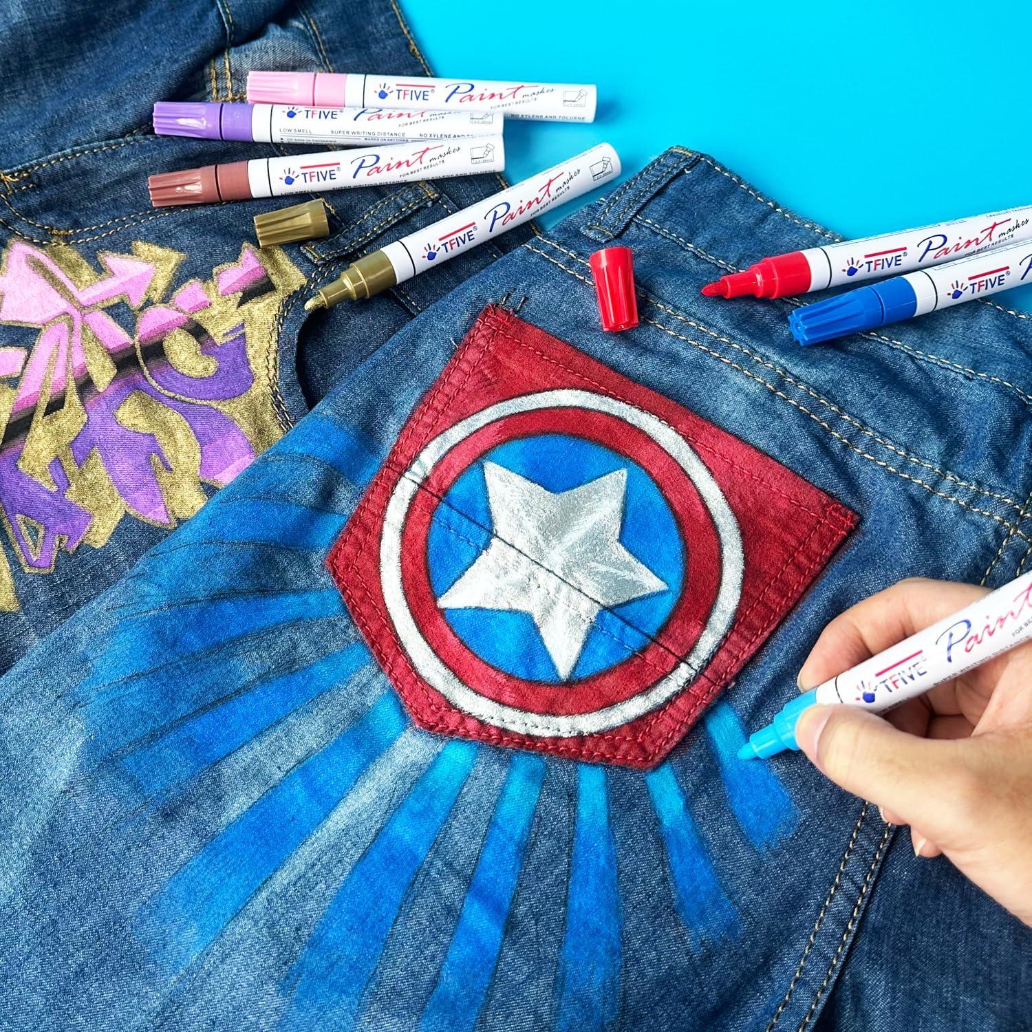 Marcador de Pintura Blanco TFIVE - Paquete de 5 Unidades