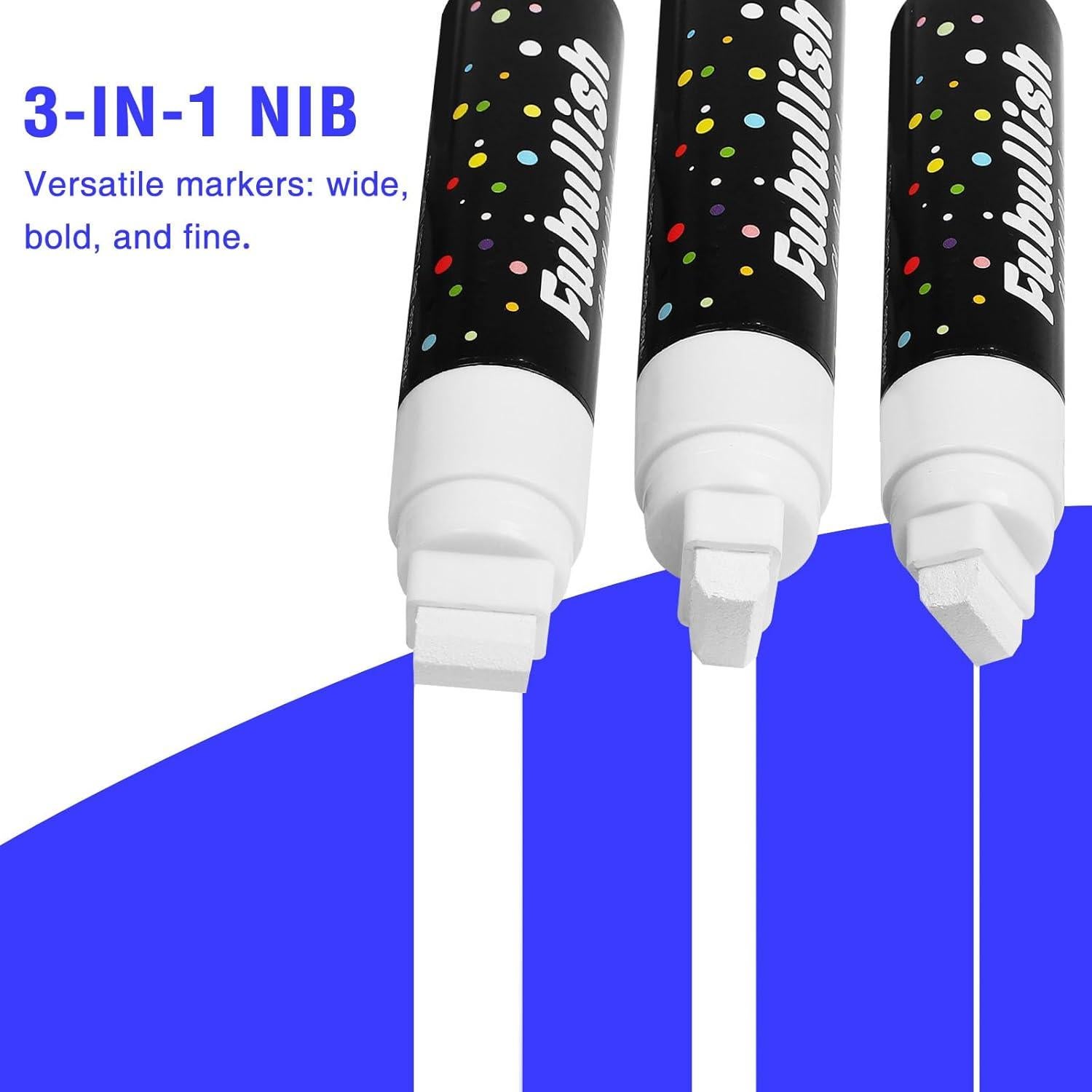 Marcadores de Tiza Líquida Fubullish Jumbo 15mm Paquete de 5