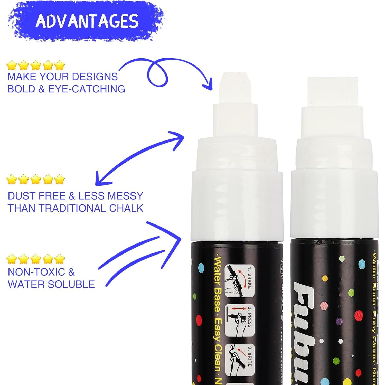 Marcadores de Tiza Líquida Fubullish Jumbo 15mm Paquete de 5