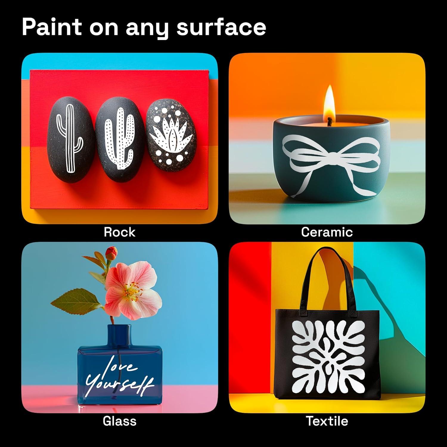 Marcadores de Pintura Acrílica Blancos ARTISTRO - 5 Unidades con Punta Doble