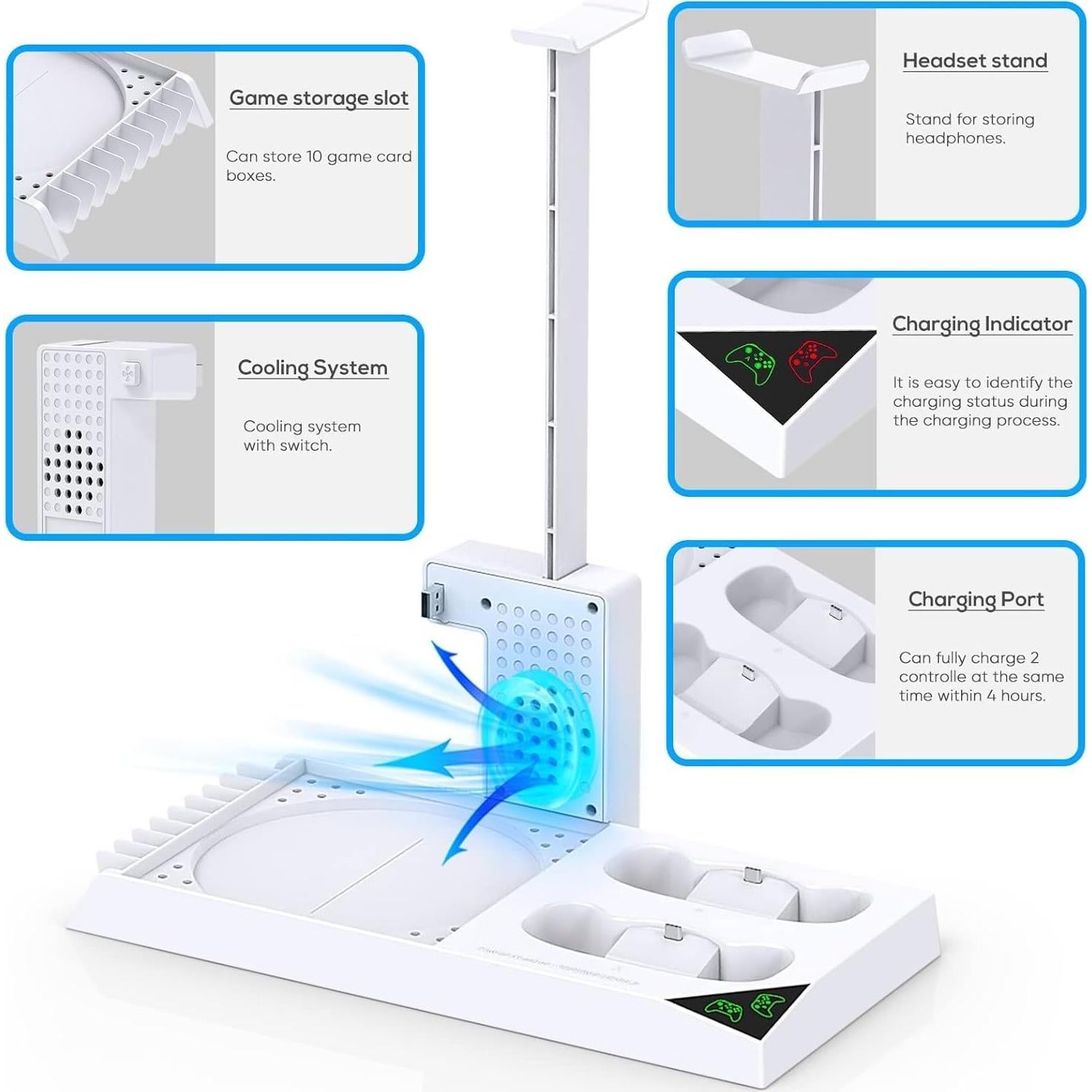 Estación de Carga YUANHOT para Xbox Series X con Enfriamiento
