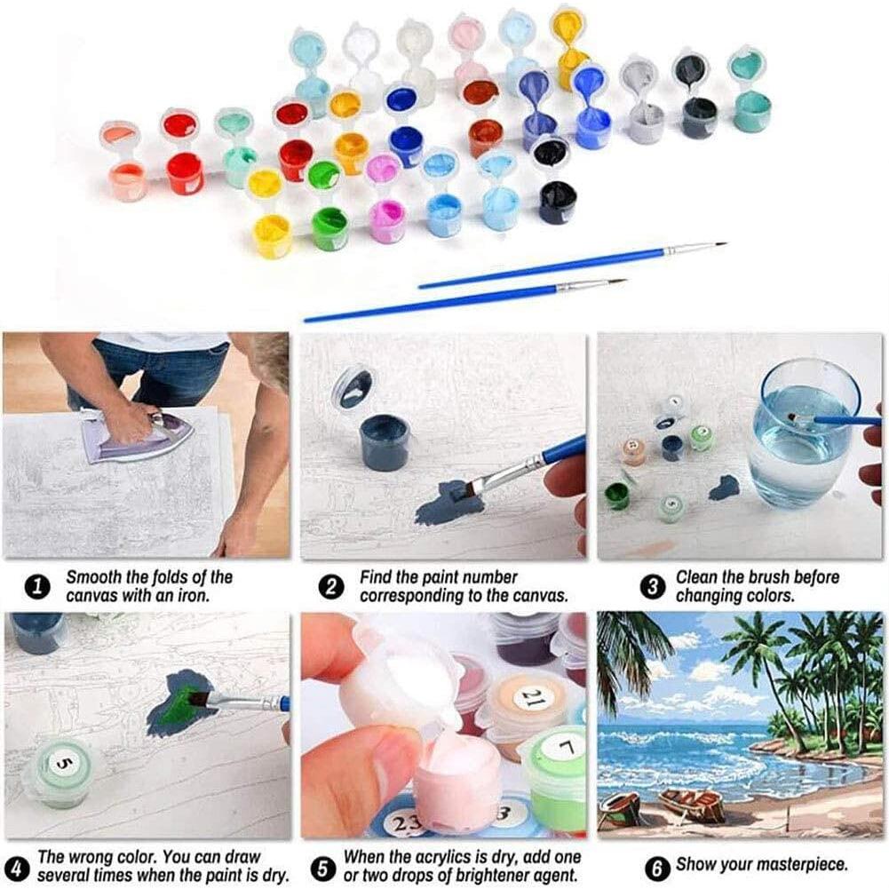 Kit de Pintura por Números Clendo Navidad 4 Piezas 20.32cm