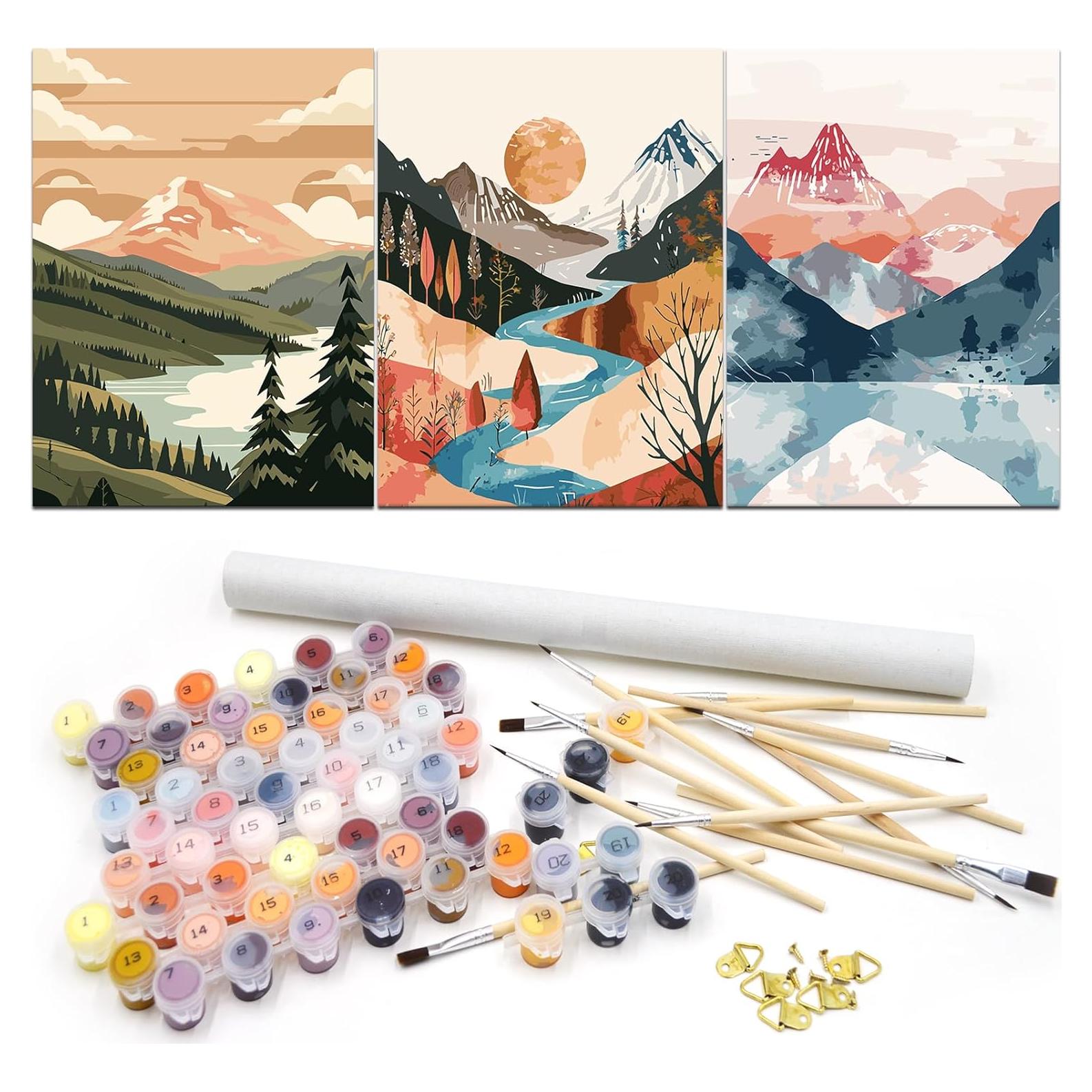 Kit de Pintura por Números TBULAPUS - 3 Paquetes Adulto 30.48x40.64 cm