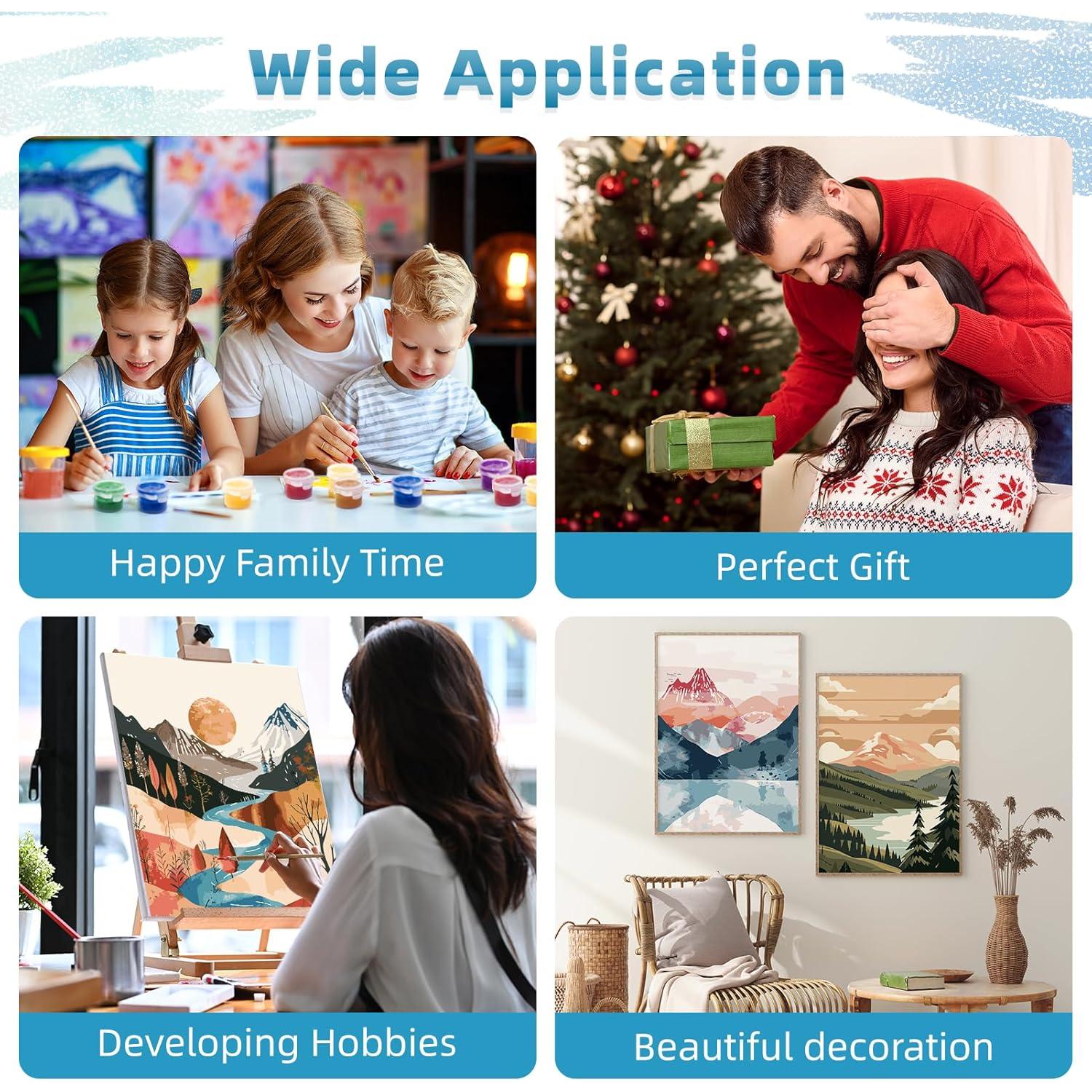 Kit de Pintura por Números TBULAPUS - 3 Paquetes Adulto 30.48x40.64 cm