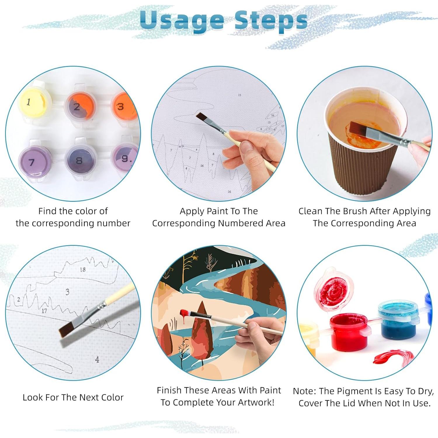 Kit de Pintura por Números TBULAPUS - 3 Paquetes Adulto 30.48x40.64 cm