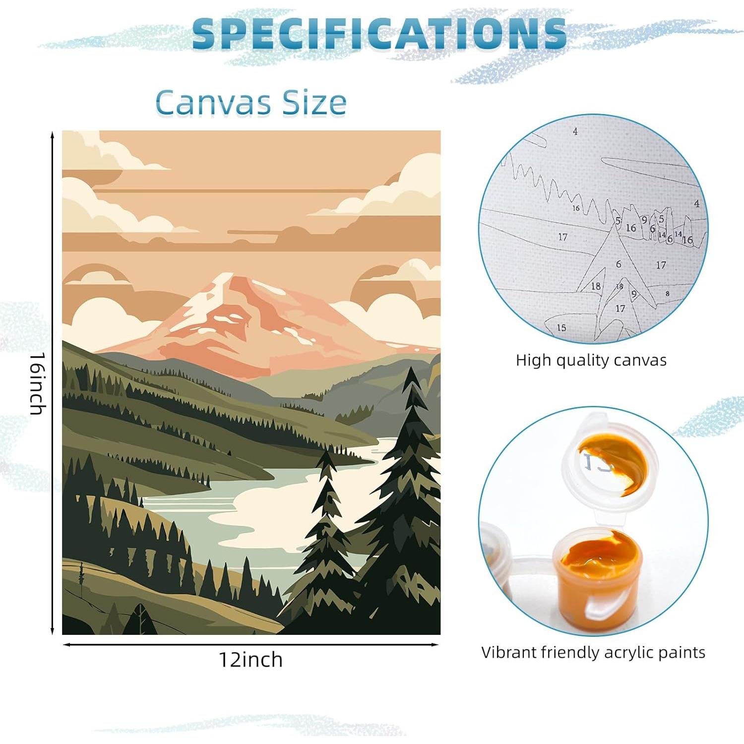 Kit de Pintura por Números TBULAPUS - 3 Paquetes Adulto 30.48x40.64 cm