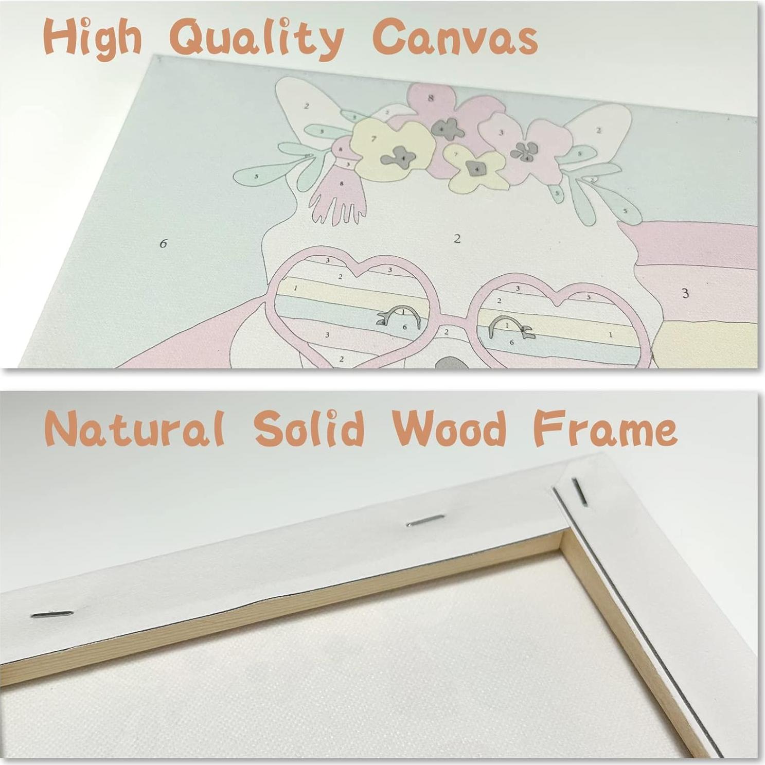 Kit de Pintar por Números CarlonLin para Niños - 4 Lienzos 20x20 cm