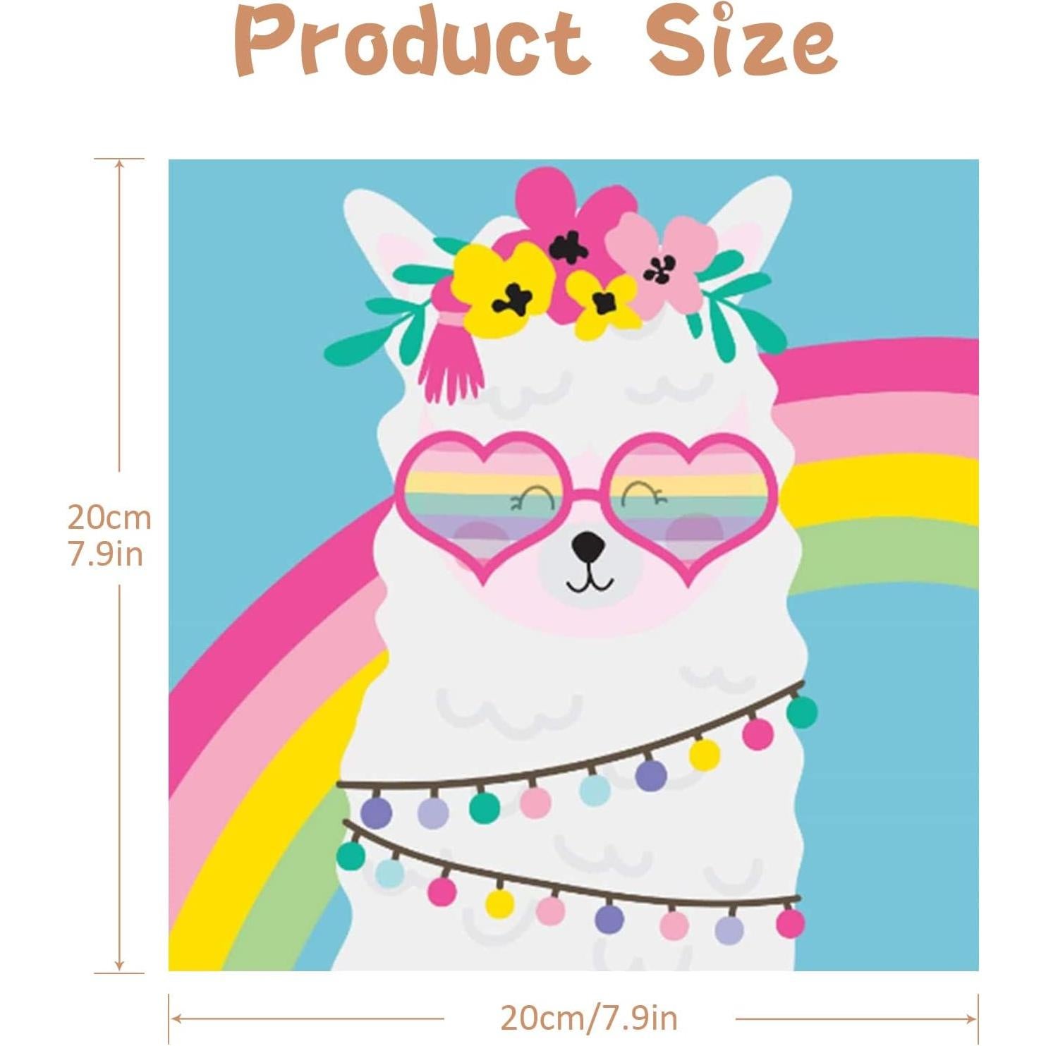 Kit de Pintar por Números CarlonLin para Niños - 4 Lienzos 20x20 cm