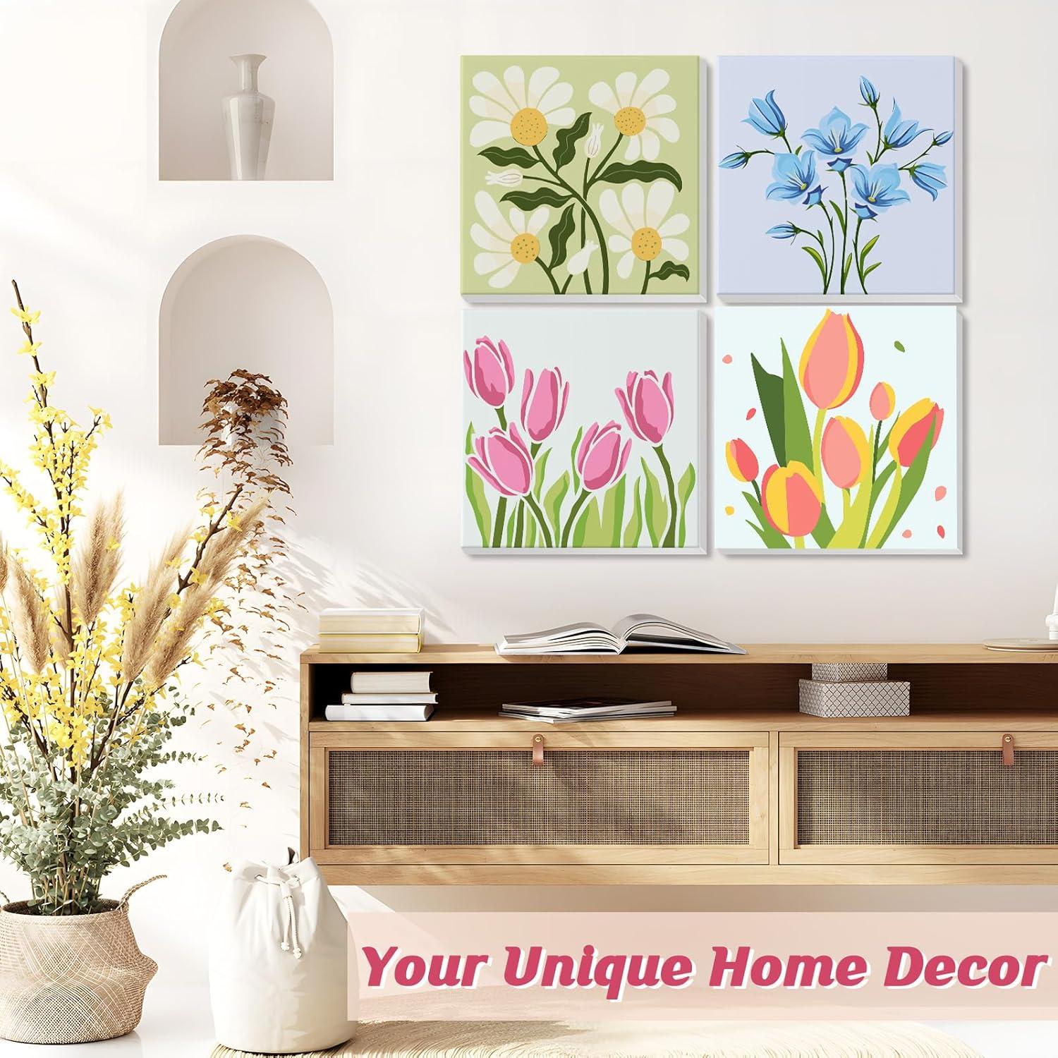 Kit de Pintura por Números Genius Maker 4 Lienzos 20.32cm