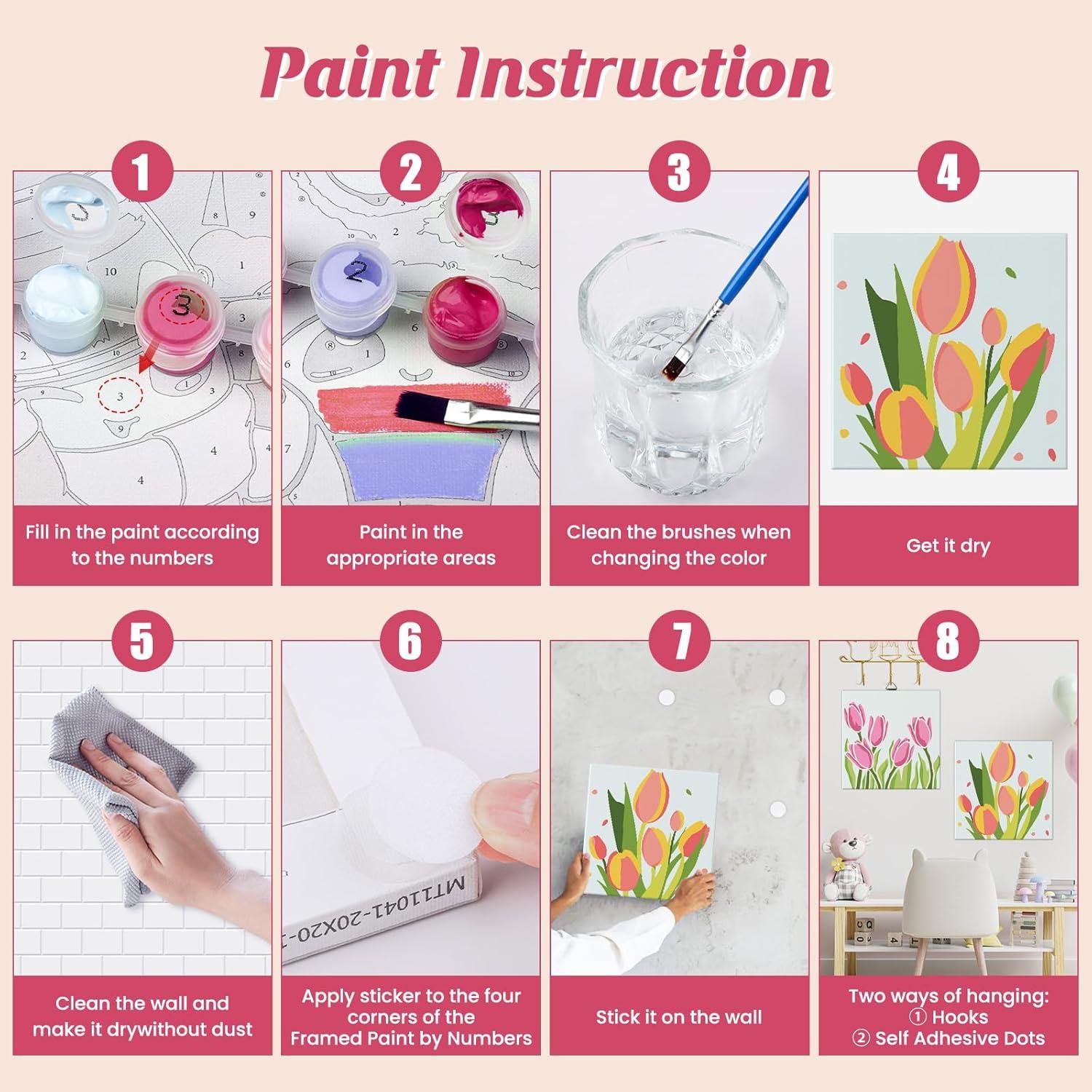 Kit de Pintura por Números Genius Maker 4 Lienzos 20.32cm