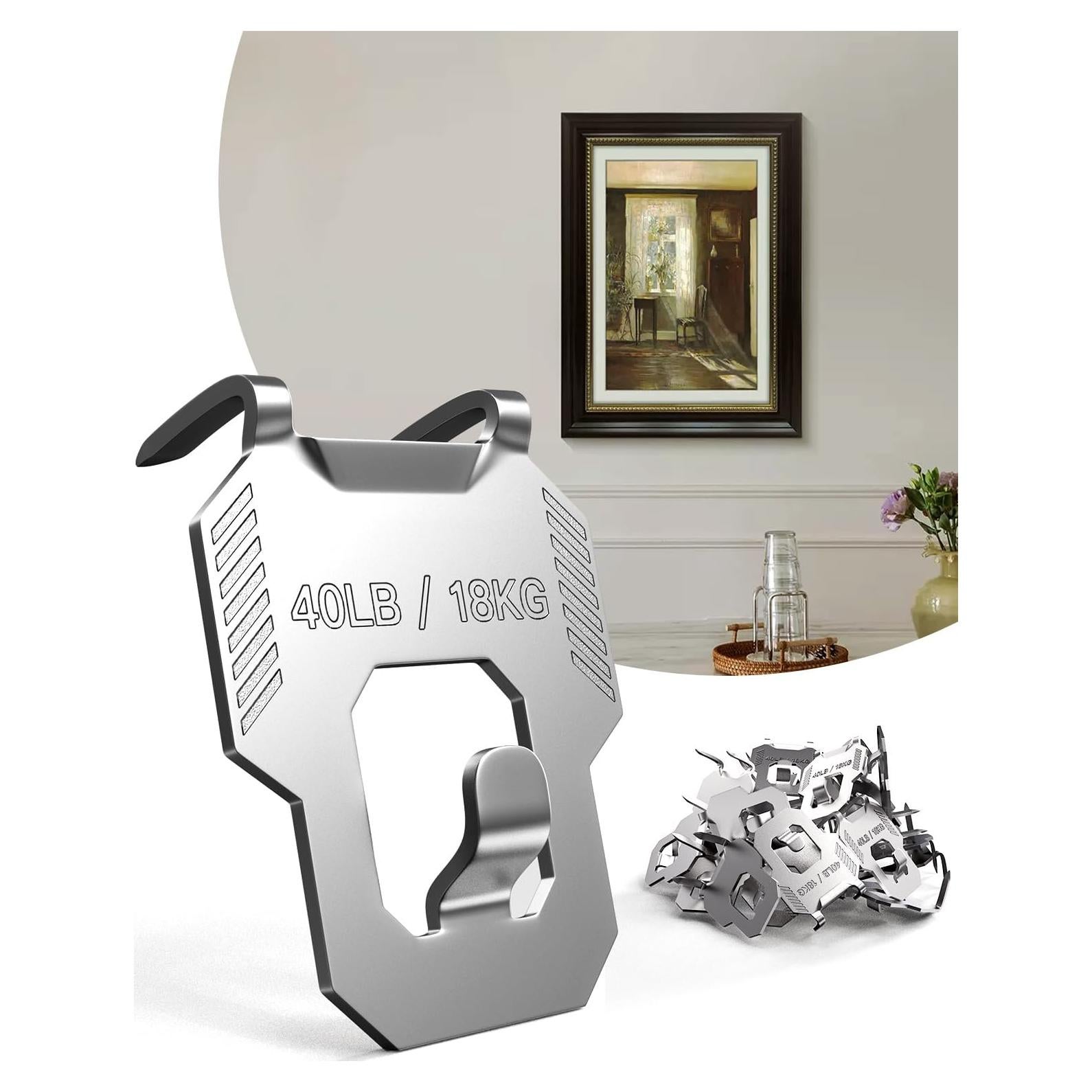 20 Ganchos de Yeso LZC para Colgar Cuadros hasta 18kg