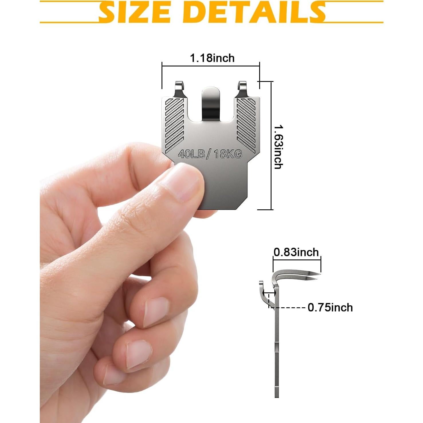 Ganchos de Clavo ApeBest para Colgar Imágenes en Drywall - 20 Pcs
