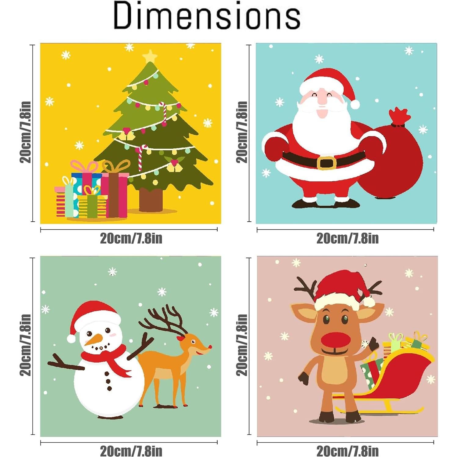 Kit de Pintura por Números Navidad Clendo 4 Paquetes 20.32cm