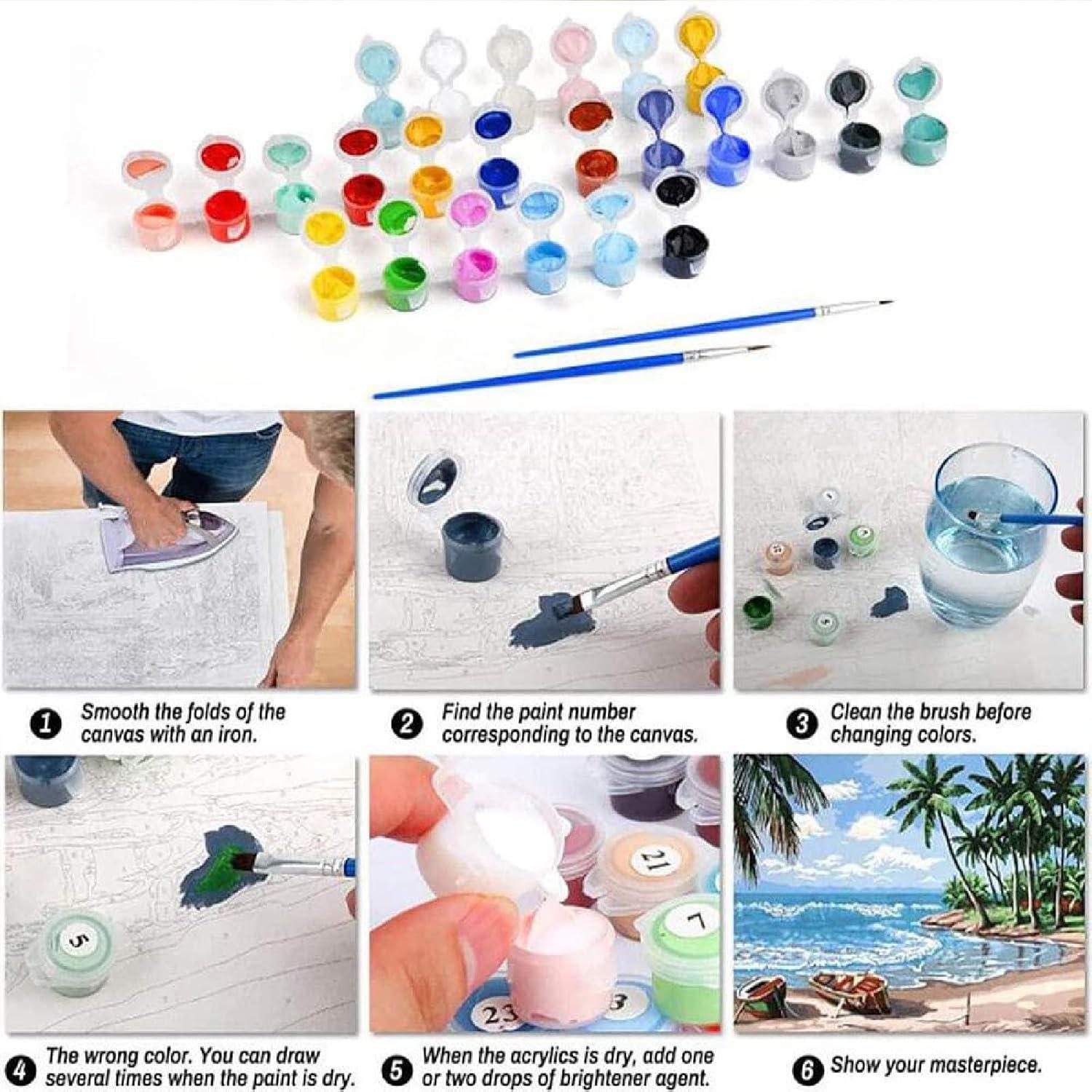 Kit de Pintura por Números Navidad Clendo 4 Paquetes 20.32cm