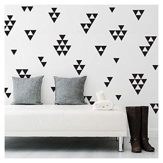 Calcomanías de Pared Triangulares Negras BugyBagy 128 Piezas