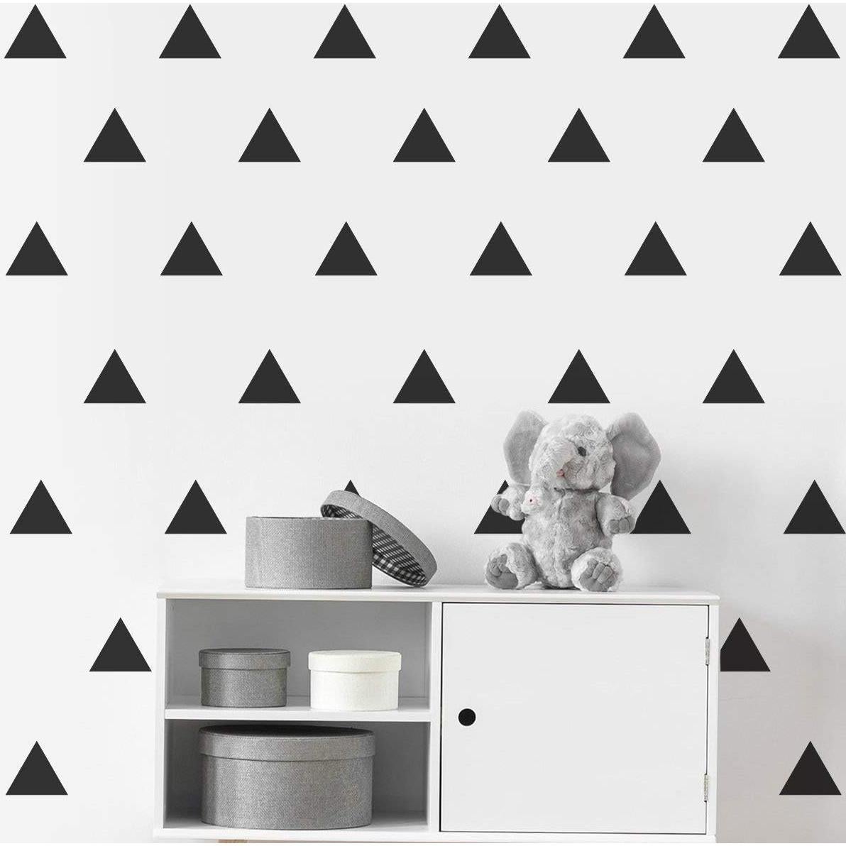 Calcomanías de Pared Triangulares Negras BugyBagy 128 Piezas