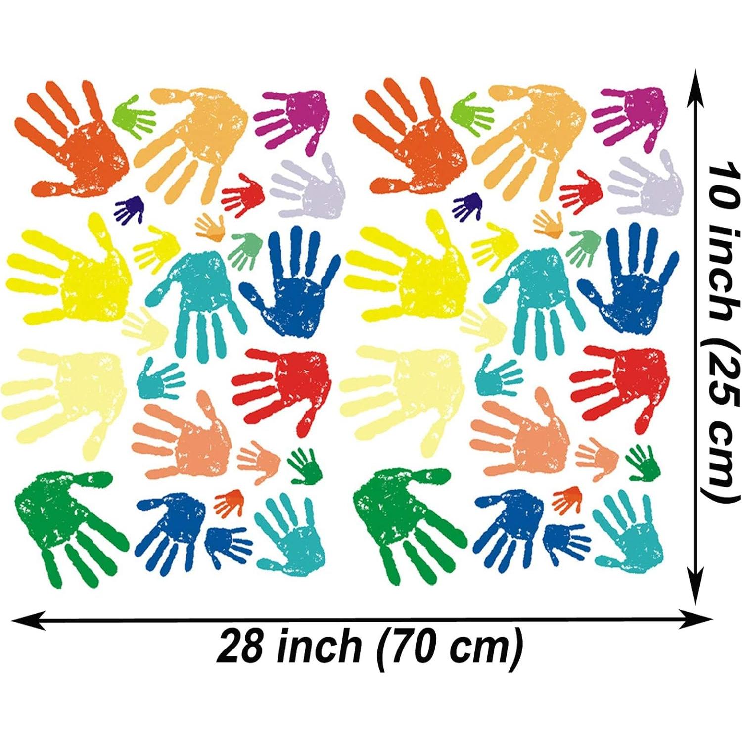 Calcomanías de Pared Huellas de Mano Maydahui 50 PCS 35x25cm