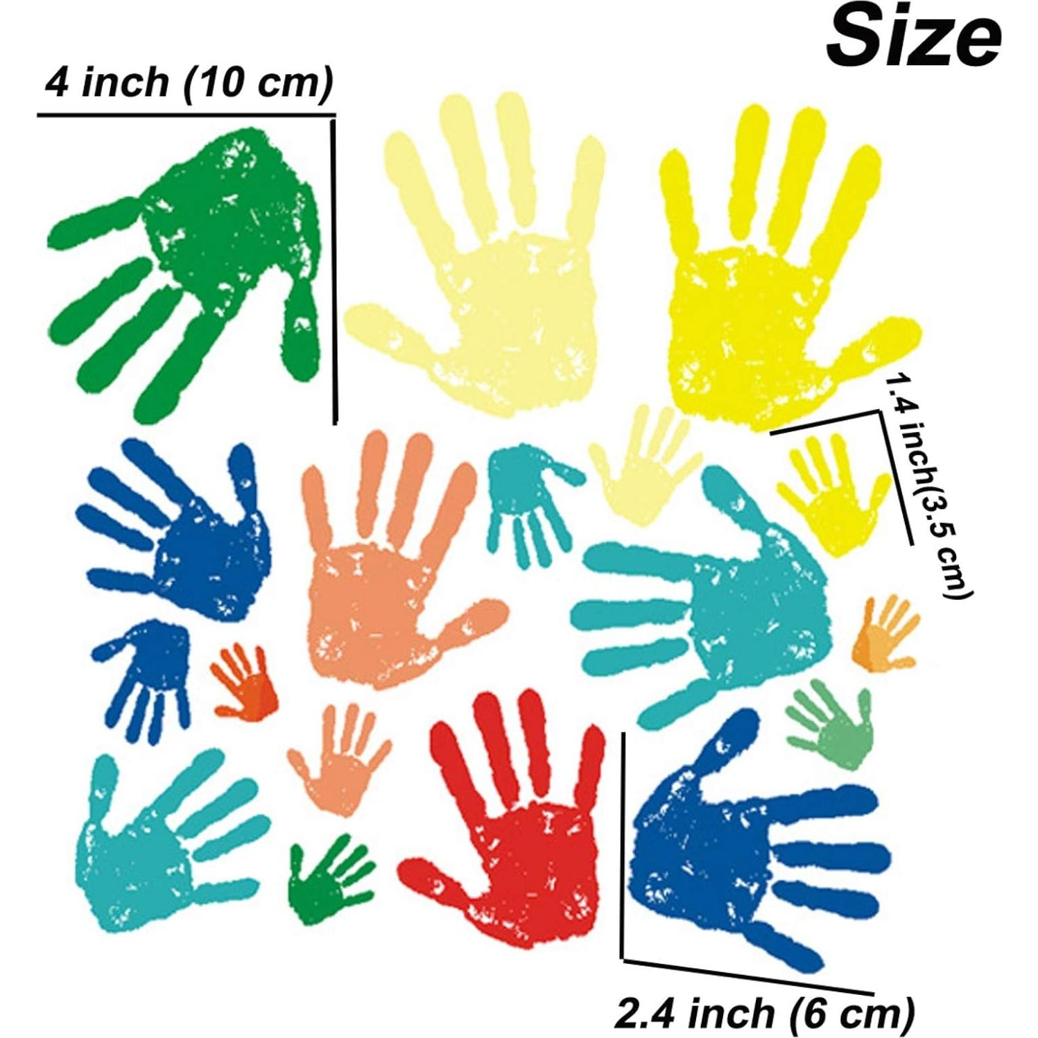 Calcomanías de Pared Huellas de Mano Maydahui 50 PCS 35x25cm