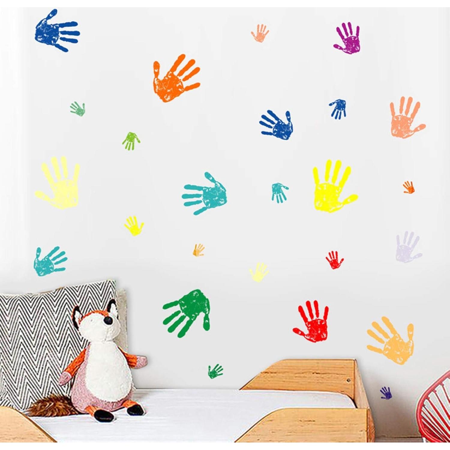 Calcomanías de Pared Huellas de Mano Maydahui 50 PCS 35x25cm