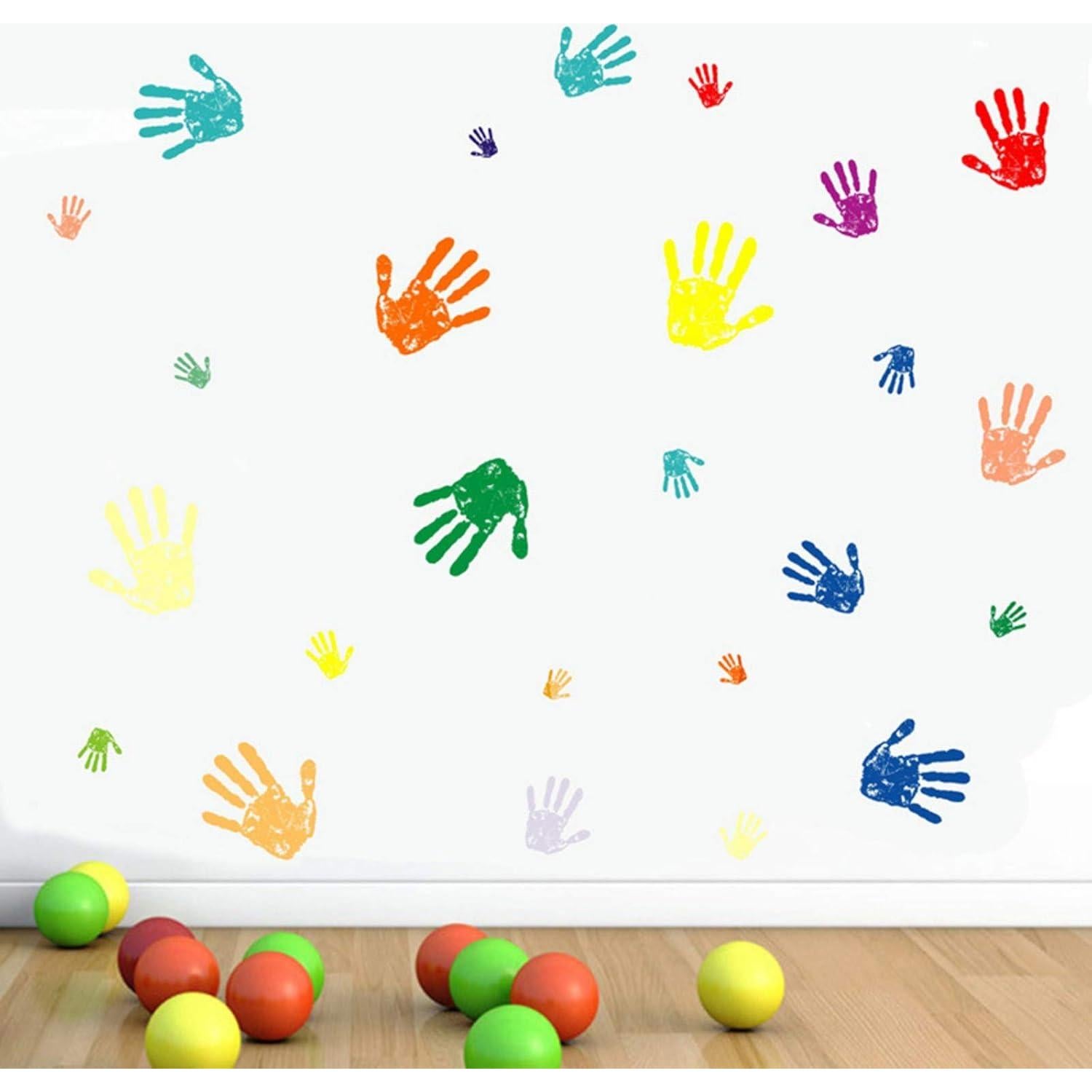 Calcomanías de Pared Huellas de Mano Maydahui 50 PCS 35x25cm