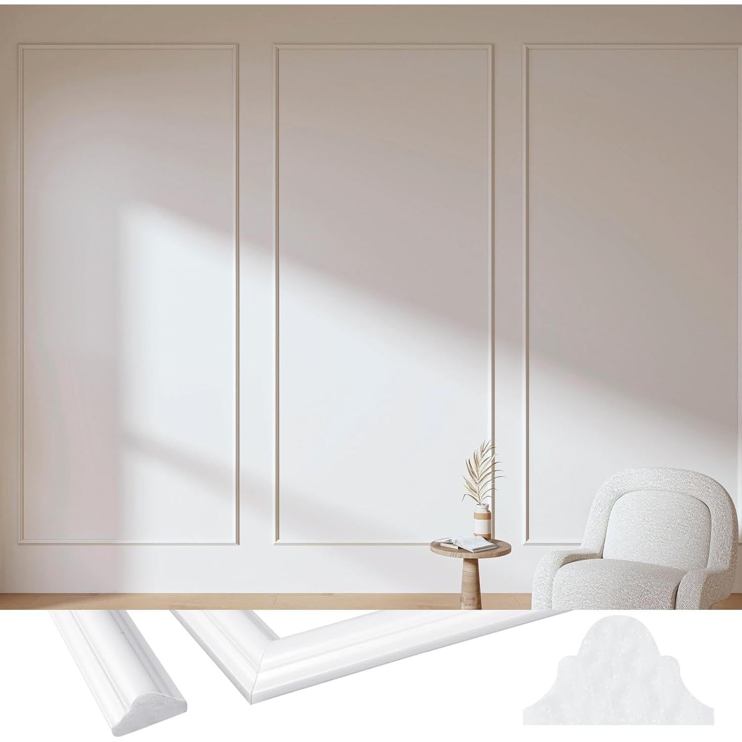 Kit de Moldura de Pared Colingmill 3 Paneles Autoadhesivos Blanco 99x231 cm