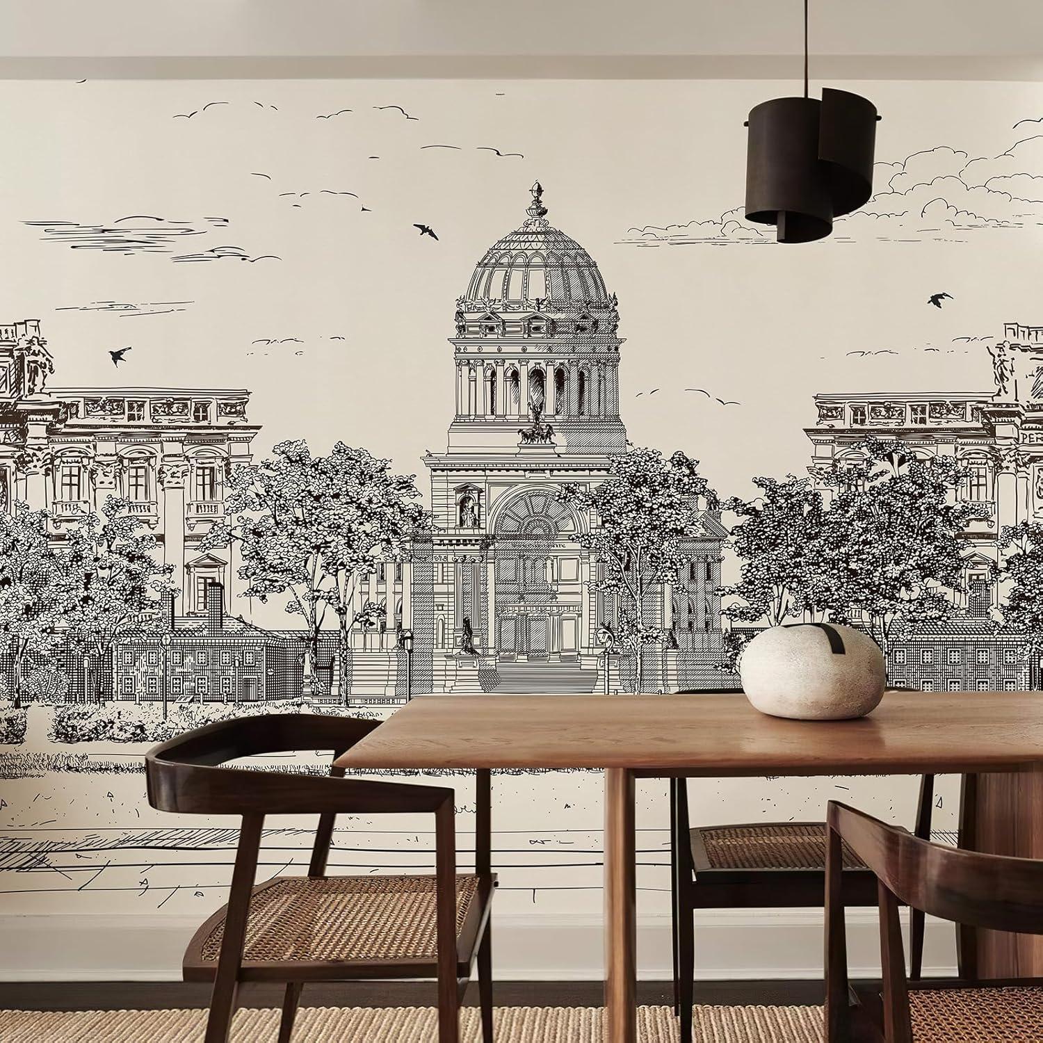 Papel Tapiz Despegable HueBurst Escena Calle Europea 3.53x2.79m