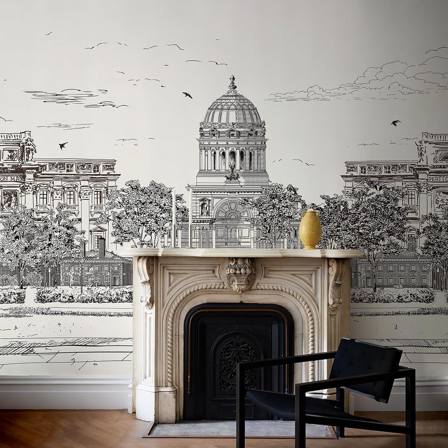 Papel Tapiz Despegable HueBurst Escena Calle Europea 3.53x2.79m