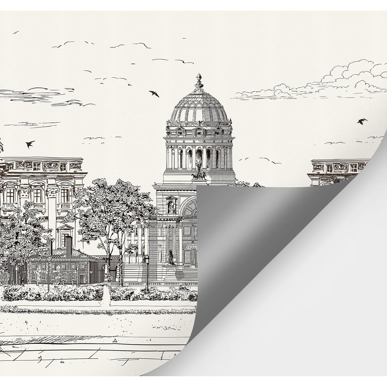 Papel Tapiz Despegable HueBurst Escena Calle Europea 3.53x2.79m