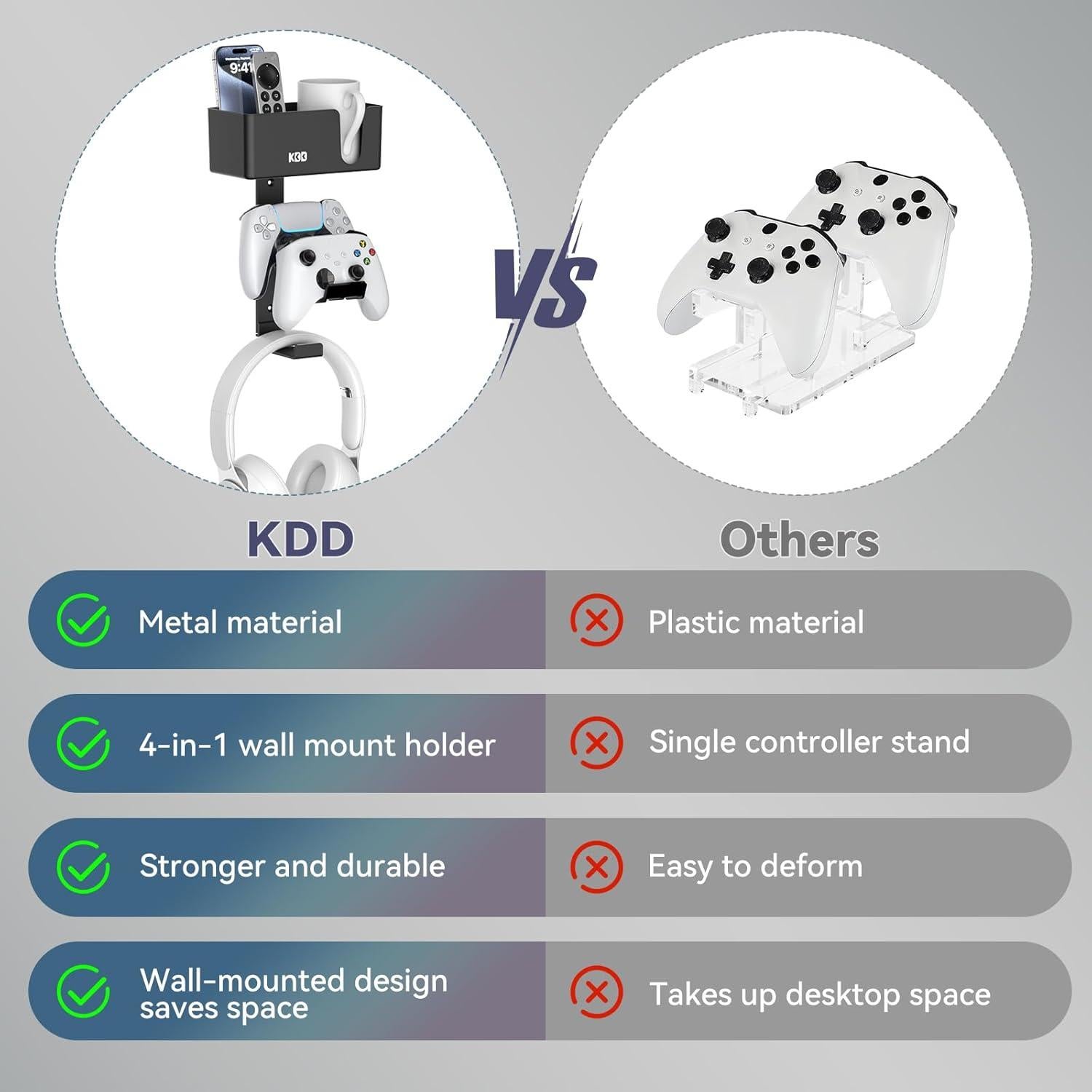 Soporte para Auriculares KDD 4 en 1 con Almacenamiento