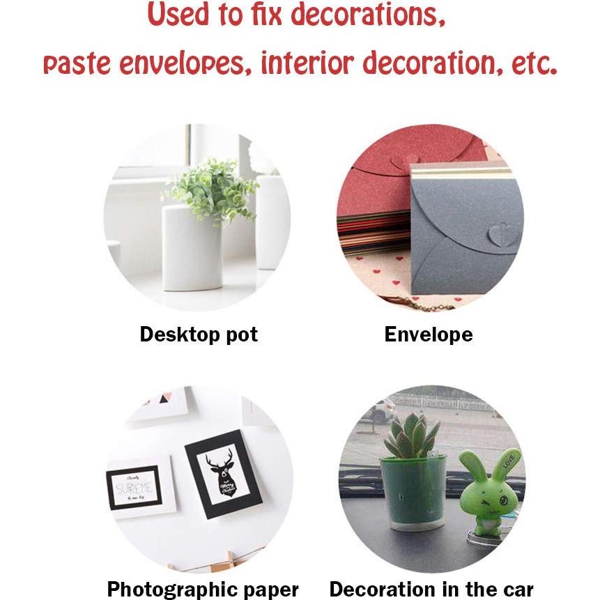 Puntos Adhesivos Transparentes BUSOHA 350 Pcs 2 cm Doble Cara