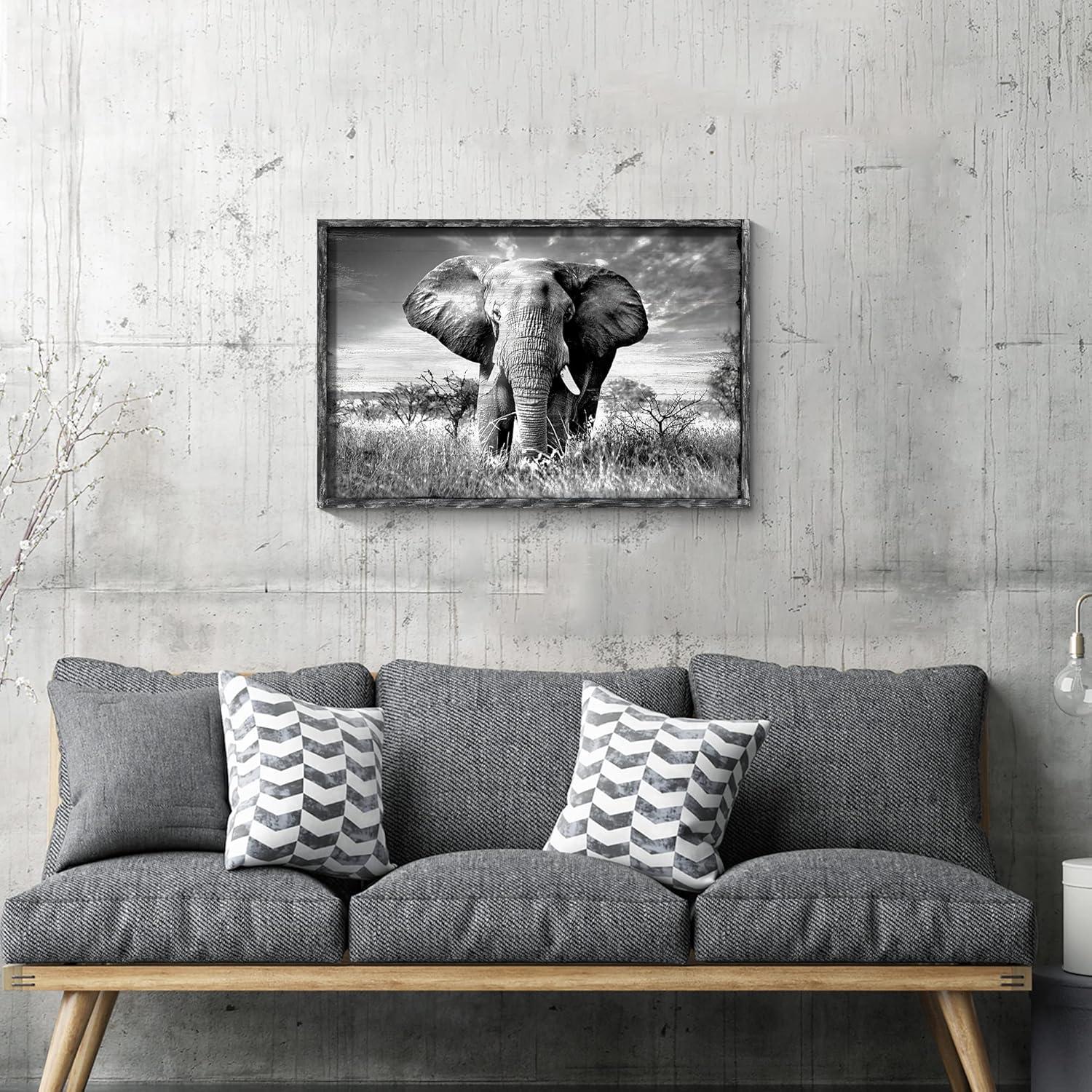 Arte de Pared de Madera Elefante Africano 91.44x60.96 cm
