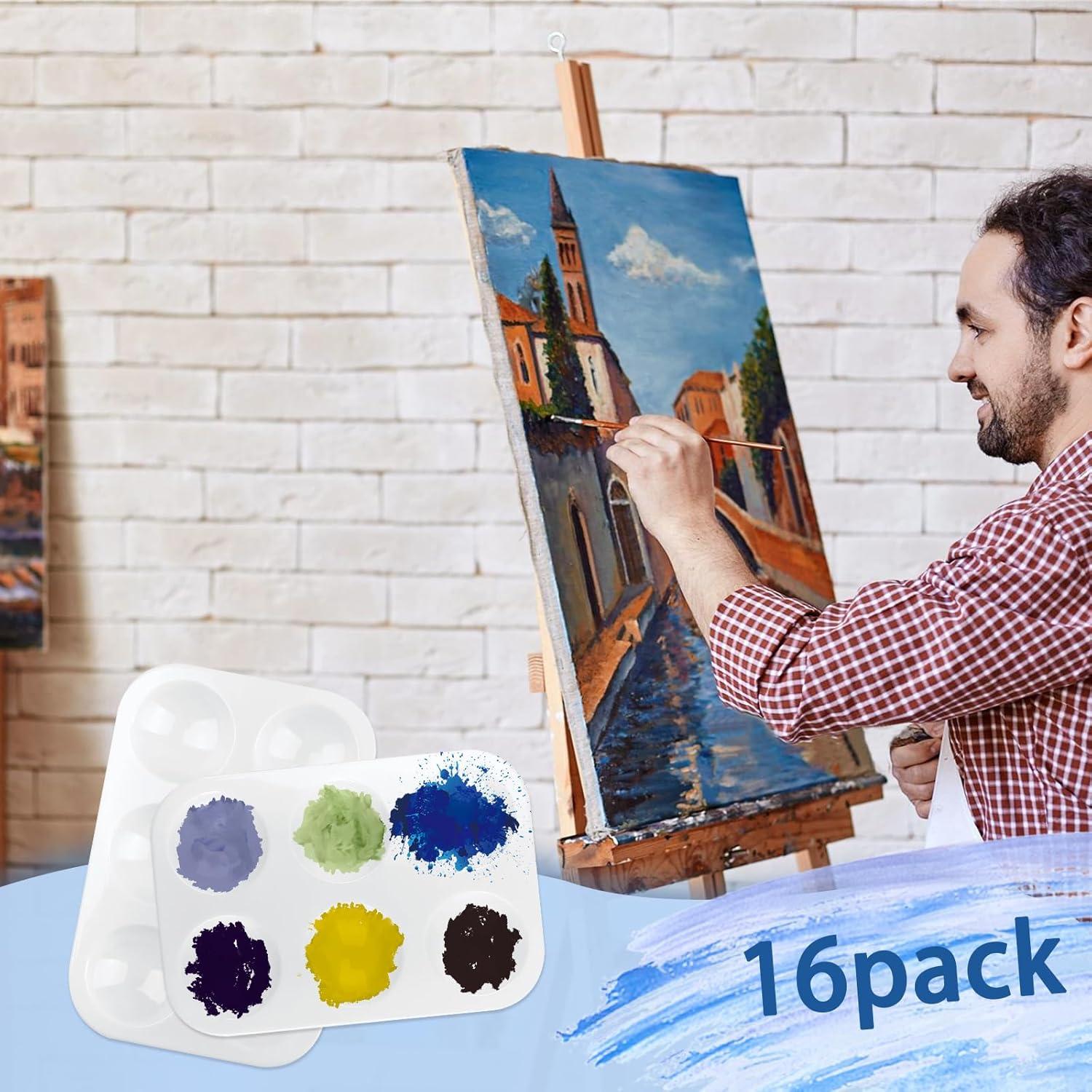 Set de 16 Bandejas de Pintura LNAUJS Blancas 12.7x8.6cm